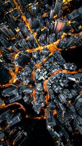 Preview wallpaper city, aerial view, buildings, roads, metropolis