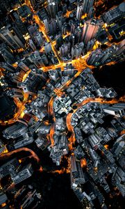 Preview wallpaper city, aerial view, buildings, roads, metropolis