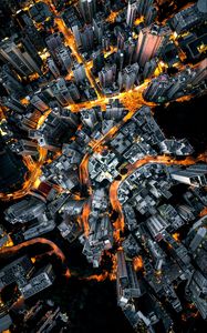 Preview wallpaper city, aerial view, buildings, roads, metropolis