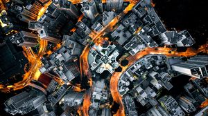 Preview wallpaper city, aerial view, buildings, roads, metropolis