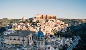 Preview wallpaper city, aerial view, buildings, architecture, ragusa, italy