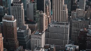 Preview wallpaper city, aerial view, buildings, metropolis, skyscrapers