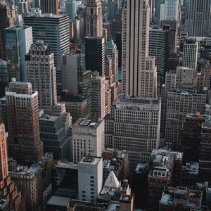 Preview wallpaper city, aerial view, buildings, metropolis, skyscrapers