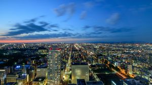 Preview wallpaper city, aerial view, buildings, metropolis, horizon