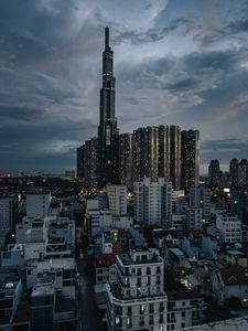 Preview wallpaper city, aerial view, buildings, tower, architecture, ho chi minh city, vietnam