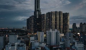 Preview wallpaper city, aerial view, buildings, tower, architecture, ho chi minh city, vietnam