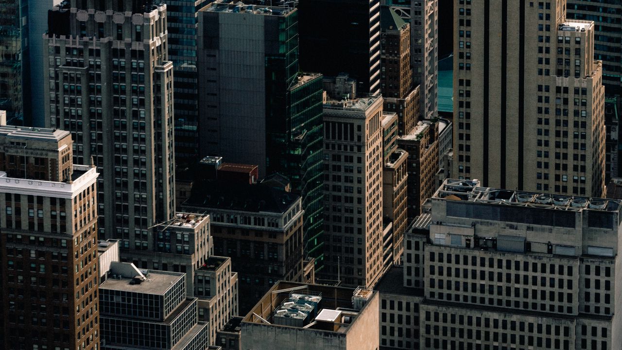 Wallpaper city, aerial view, buildings, architecture, metropolis, new york