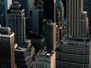 Preview wallpaper city, aerial view, buildings, architecture, metropolis, new york