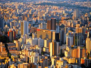 Preview wallpaper city, aerial view, buildings, architecture, metropolis