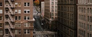 Preview wallpaper city, aerial view, buildings, road, street