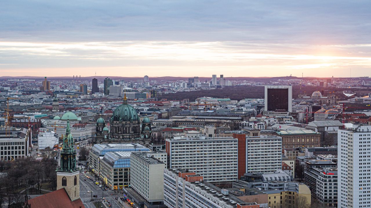 Wallpaper city, aerial view, buildings, architecture