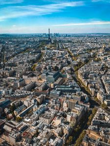 Preview wallpaper city, aerial view, buildings, architecture, paris, france