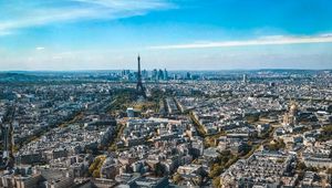 Preview wallpaper city, aerial view, buildings, architecture, paris, france