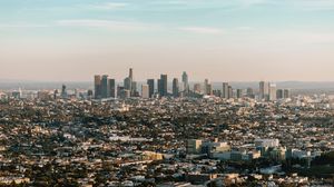 Preview wallpaper city, aerial view, buildings, horizon, cityscape