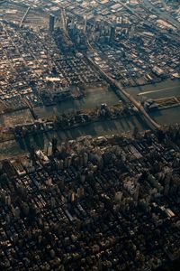 Preview wallpaper city, aerial view, buildings, river, new york, usa