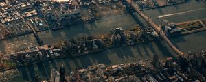 Preview wallpaper city, aerial view, buildings, river, new york, usa