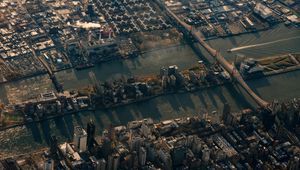 Preview wallpaper city, aerial view, buildings, river, new york, usa