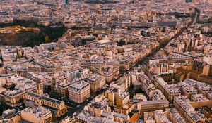Preview wallpaper city, aerial view, buildings, overview, horizon