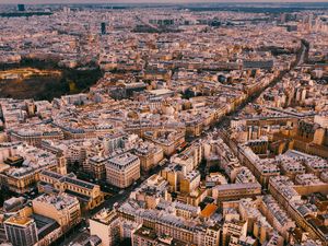 Preview wallpaper city, aerial view, buildings, overview, horizon