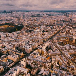 Preview wallpaper city, aerial view, buildings, overview, horizon