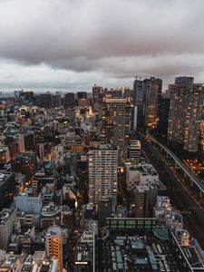 Preview wallpaper city, aerial view, buildings, metropolis, tokyo, japan