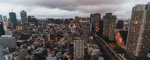 Preview wallpaper city, aerial view, buildings, metropolis, tokyo, japan