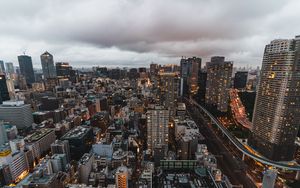 Preview wallpaper city, aerial view, buildings, metropolis, tokyo, japan