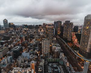 Preview wallpaper city, aerial view, buildings, metropolis, tokyo, japan