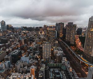 Preview wallpaper city, aerial view, buildings, metropolis, tokyo, japan