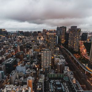 Preview wallpaper city, aerial view, buildings, metropolis, tokyo, japan