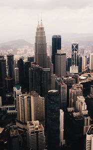 Preview wallpaper city, aerial view, buildings, architecture, kuala lumpur, malaysia