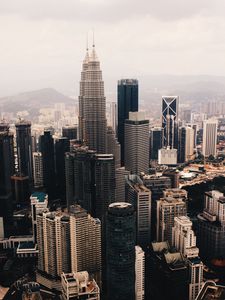 Preview wallpaper city, aerial view, buildings, architecture, kuala lumpur, malaysia