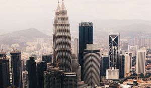 Preview wallpaper city, aerial view, buildings, architecture, kuala lumpur, malaysia