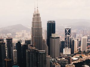 Preview wallpaper city, aerial view, buildings, architecture, kuala lumpur, malaysia