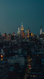 Preview wallpaper city, aerial view, buildings, architecture, metropolis, dusk