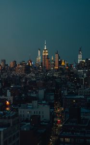 Preview wallpaper city, aerial view, buildings, architecture, metropolis, dusk