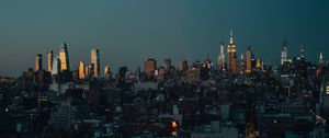 Preview wallpaper city, aerial view, buildings, architecture, metropolis, dusk