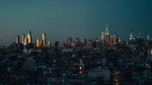 Preview wallpaper city, aerial view, buildings, architecture, metropolis, dusk