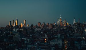 Preview wallpaper city, aerial view, buildings, architecture, metropolis, dusk