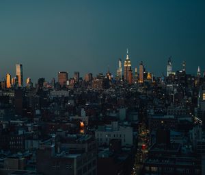 Preview wallpaper city, aerial view, buildings, architecture, metropolis, dusk