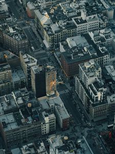 Preview wallpaper city, aerial view, buildings, street, architecture, metropolis