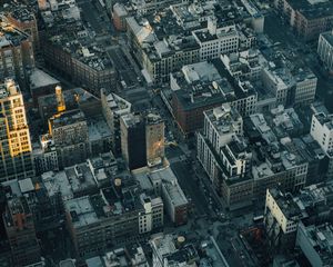 Preview wallpaper city, aerial view, buildings, street, architecture, metropolis