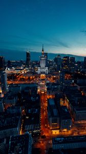 Preview wallpaper city, aerial view, buildings, night, lights