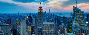 Preview wallpaper city, aerial view, buildings, metropolis, architecture, new york