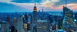 Preview wallpaper city, aerial view, buildings, metropolis, architecture, new york