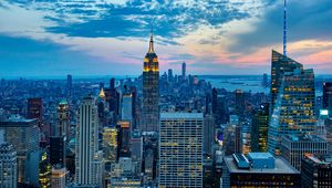 Preview wallpaper city, aerial view, buildings, metropolis, architecture, new york