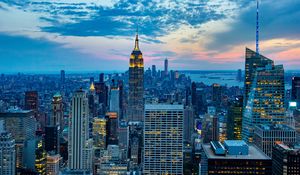 Preview wallpaper city, aerial view, buildings, metropolis, architecture, new york