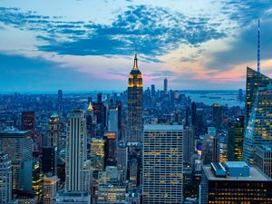 Preview wallpaper city, aerial view, buildings, metropolis, architecture, new york