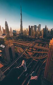 Preview wallpaper city, aerial view, buildings, legs, overview, dubai, uae