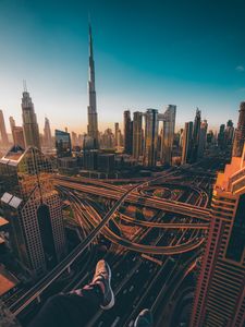 Preview wallpaper city, aerial view, buildings, legs, overview, dubai, uae